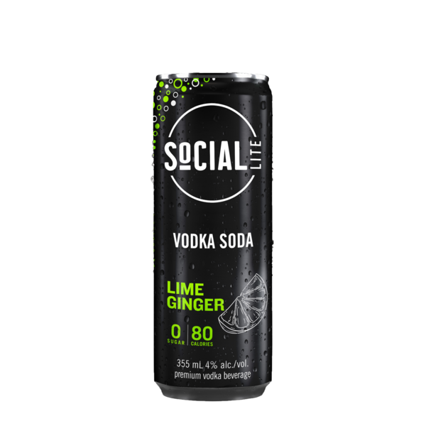 SoCIAL LITE Lime Ginger Vodka Soda