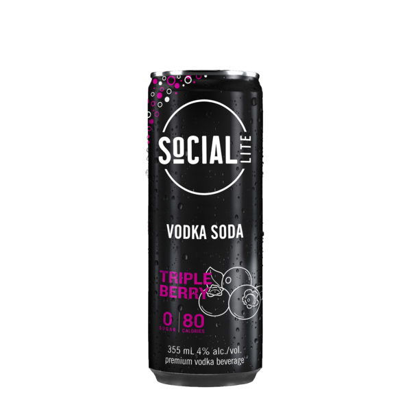 SoCIAL LITE Triple Berry Vodka Soda